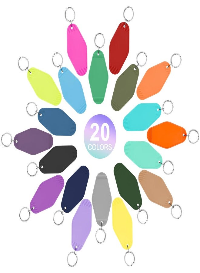 LOTMER 40 PCS Hotel Keychain Blank with Key Rings, 20 Colors Plastic Rhombus Motel Keychain, Keychain Blanks for DIY Keychains and Luggage Tag(Deep Colour) - Image 3